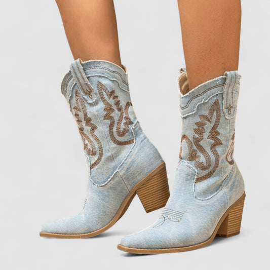 Carline | Bottines western brodées