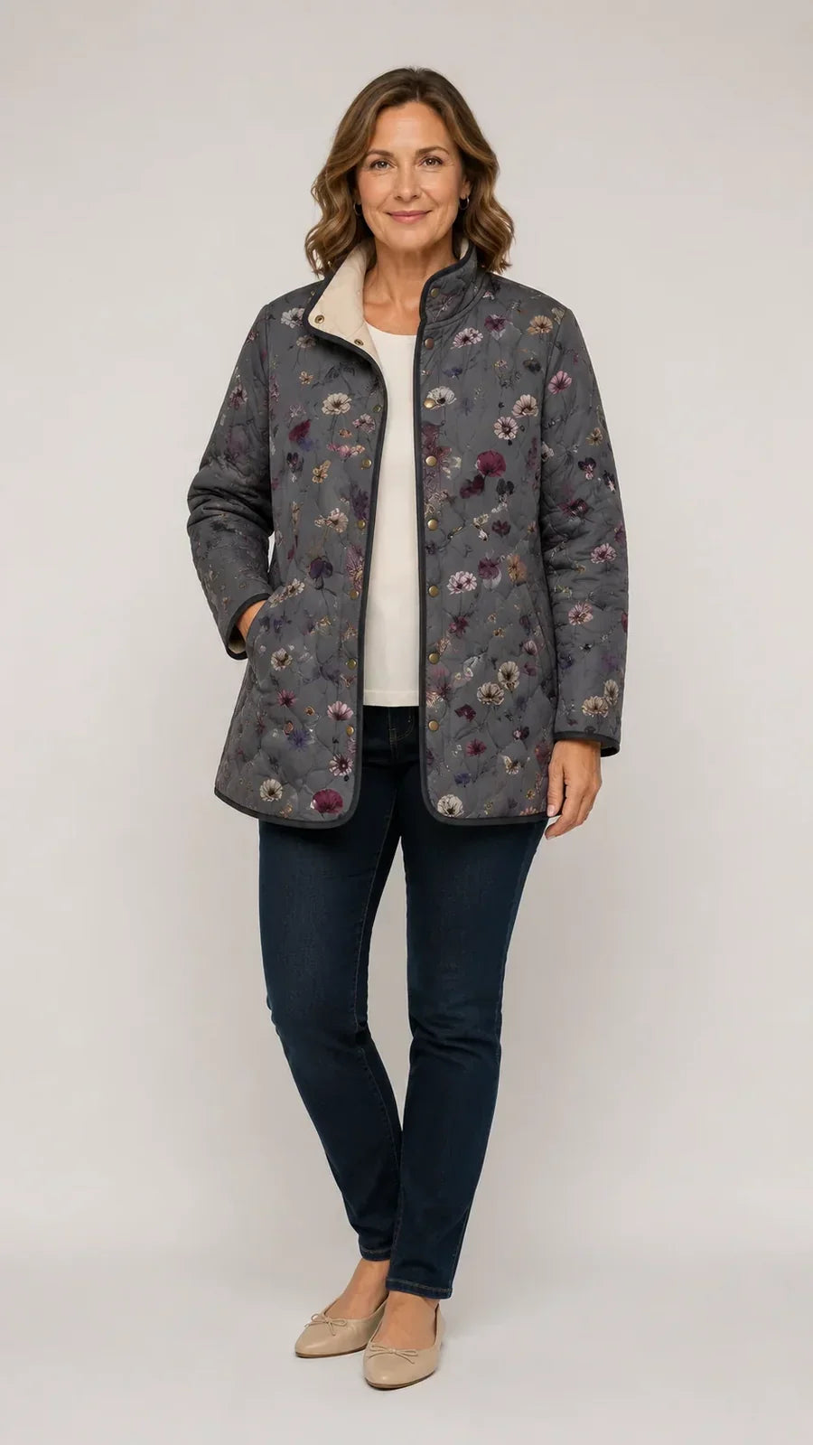 Naëlle | Veste Matelassée Imprimé Floral Vintage