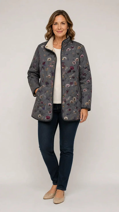 Naëlle | Veste Matelassée Imprimé Floral Vintage