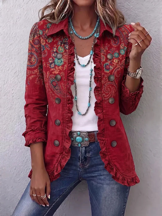 Corinne | Veste Cachemire à Volants