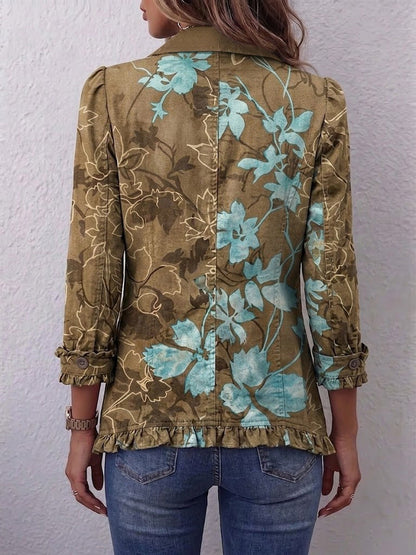 Séverine | Veste Florale Dégradée à Volants