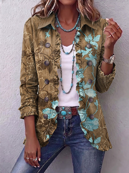 Séverine | Veste Florale Dégradée à Volants