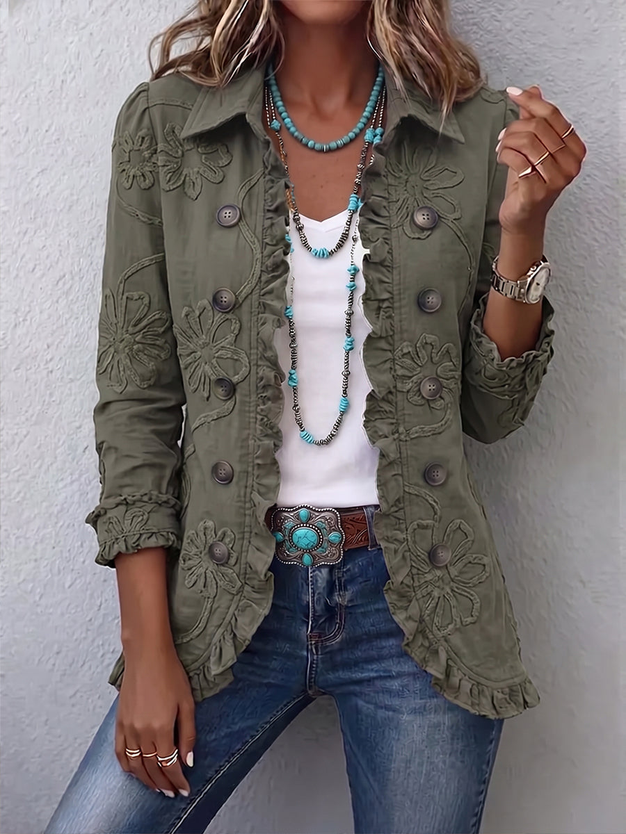 Suzanne | Veste Brodée à Volants