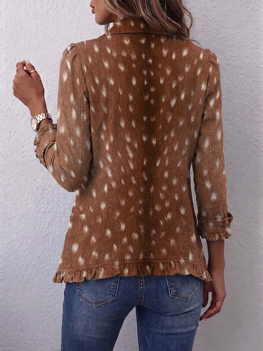 Eugénie | Veste Imprimé Animal à Volants