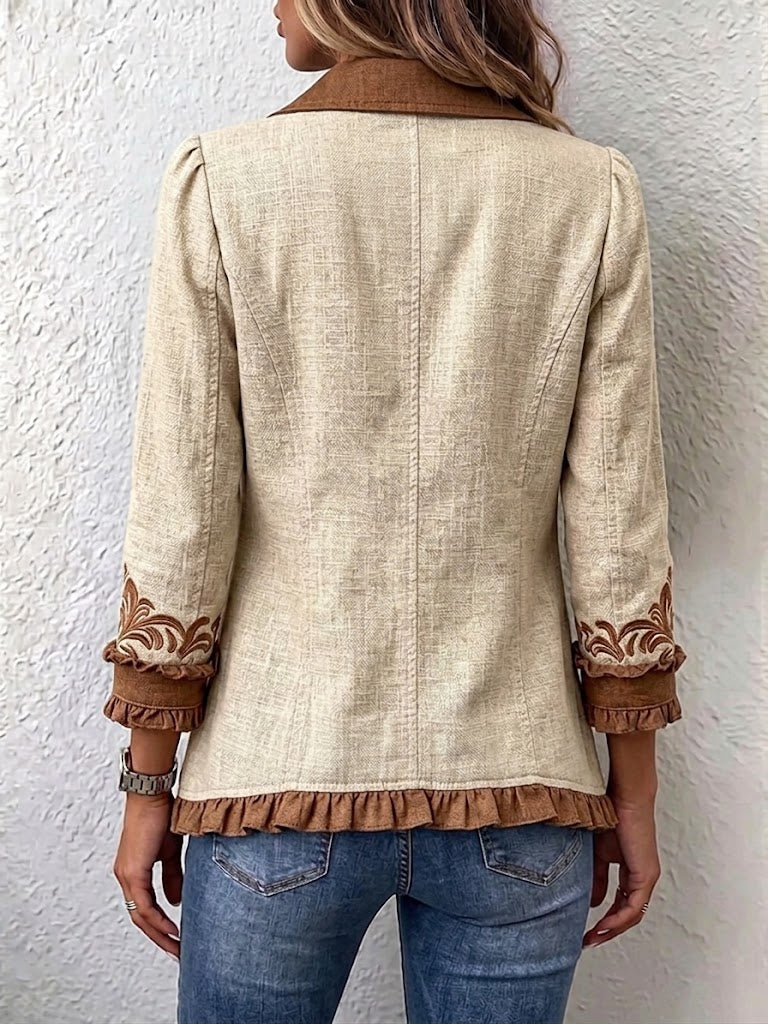 Rosine | Veste Florale Brodée à Volants