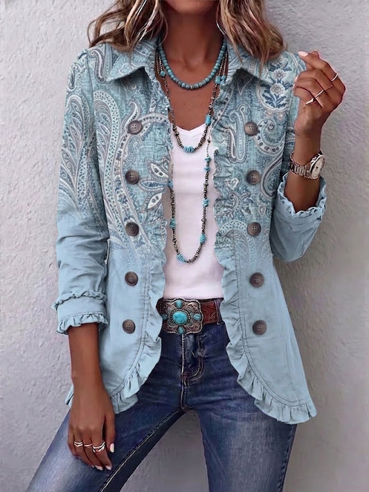 Nicole | Veste Cachemire Vintage à Volants