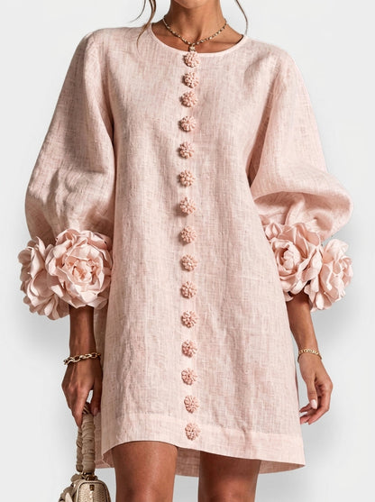 Léocadie | Robe Fleurs en Relief
