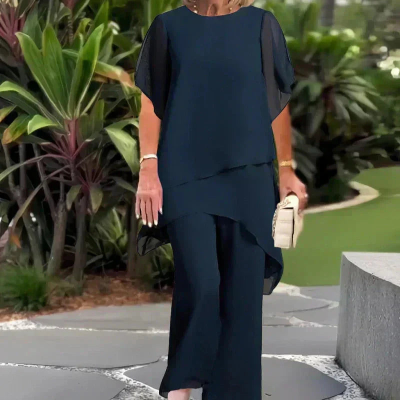 Irise | Ensemble — Blouse Asymétrique et Pantalon Large