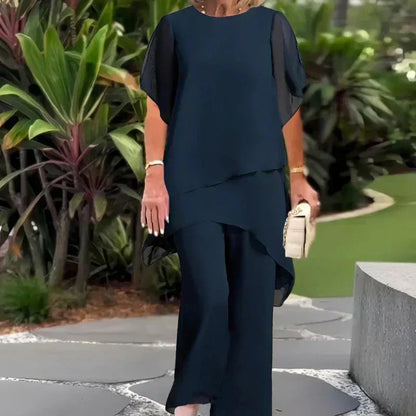 Irise | Ensemble — Blouse Asymétrique et Pantalon Large