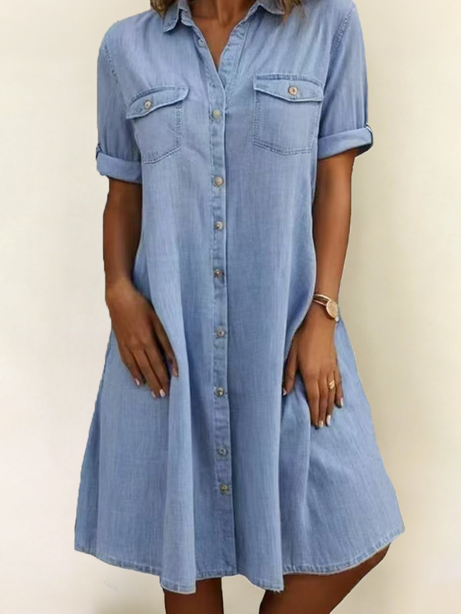 Robe Midi Blanche en Jean Casual