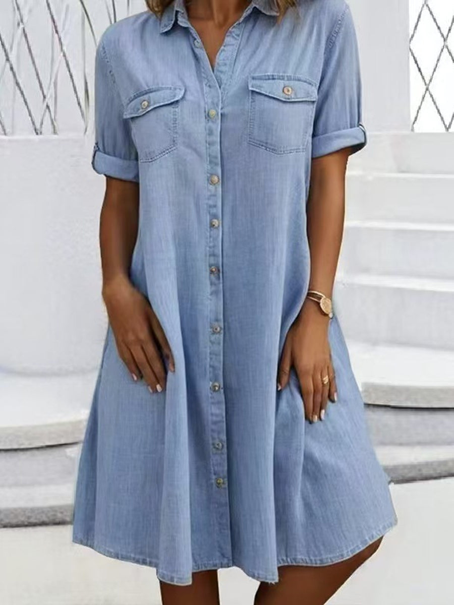 Robe Midi Blanche en Jean Casual