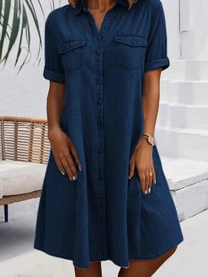 Robe Midi Blanche en Jean Casual