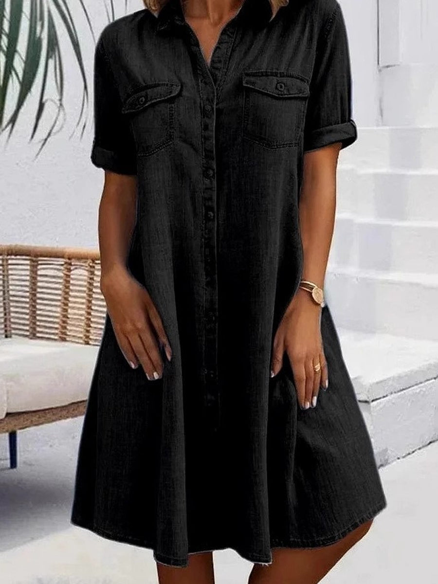 Robe Midi Blanche en Jean Casual