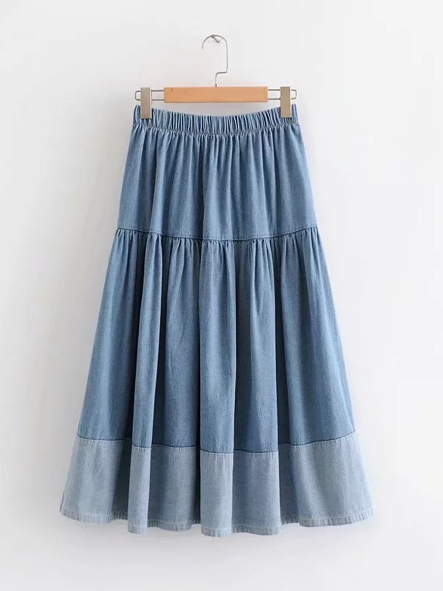 Jupe Axelle en Jean à Taille Élastique