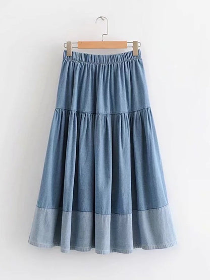 Jupe Axelle en Jean à Taille Élastique