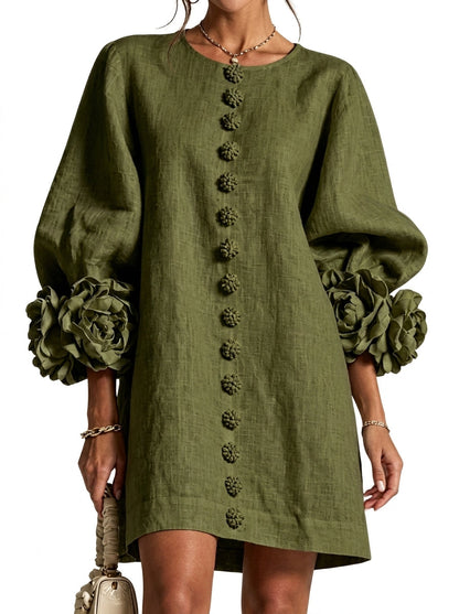 Léocadie | Robe Fleurs en Relief