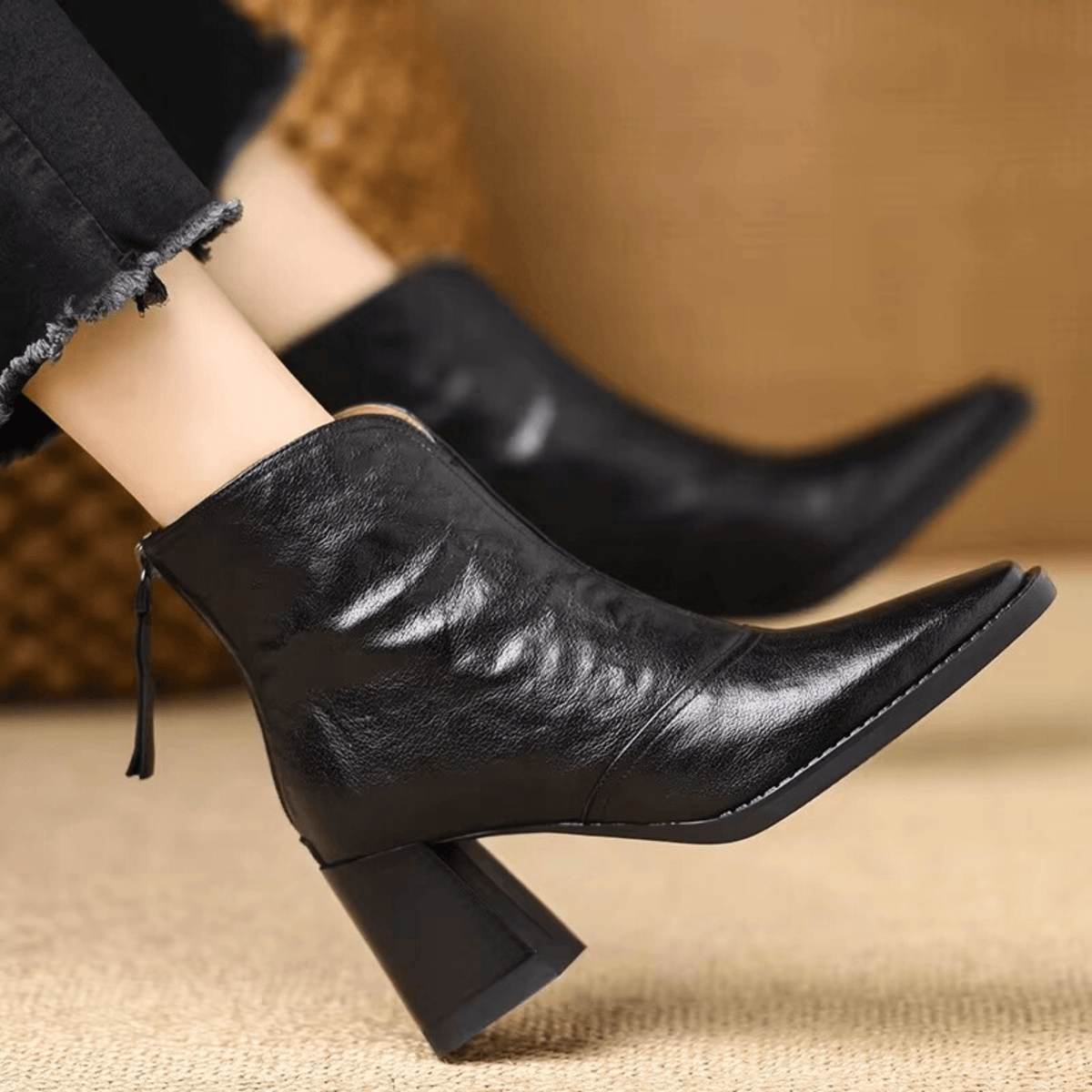 Norine | Bottines en Cuir à Talon Moyen