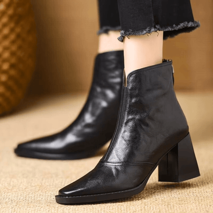 Norine | Bottines en Cuir à Talon Moyen