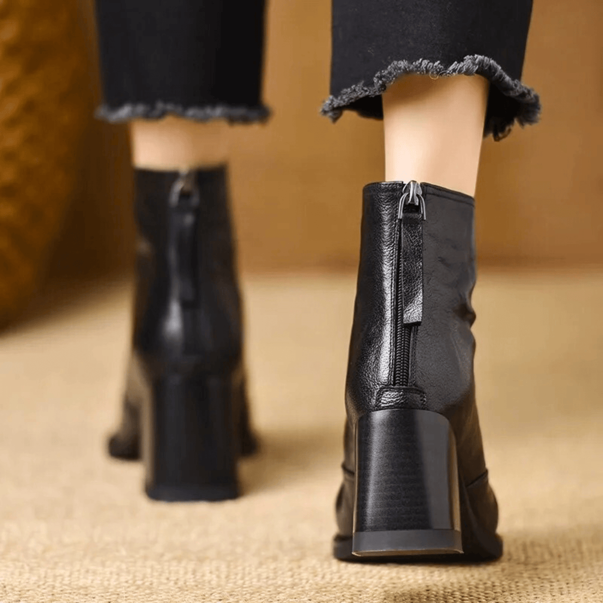 Norine | Bottines en Cuir à Talon Moyen
