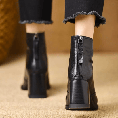 Norine | Bottines en Cuir à Talon Moyen