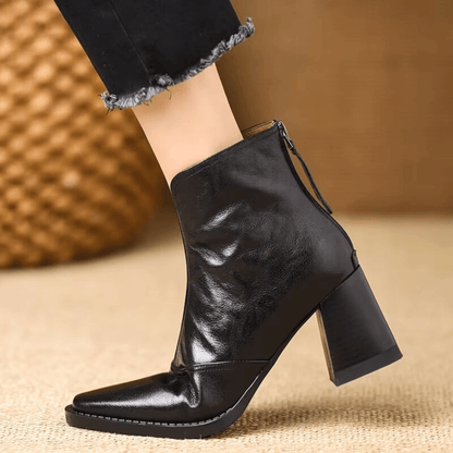 Norine | Bottines en Cuir à Talon Moyen