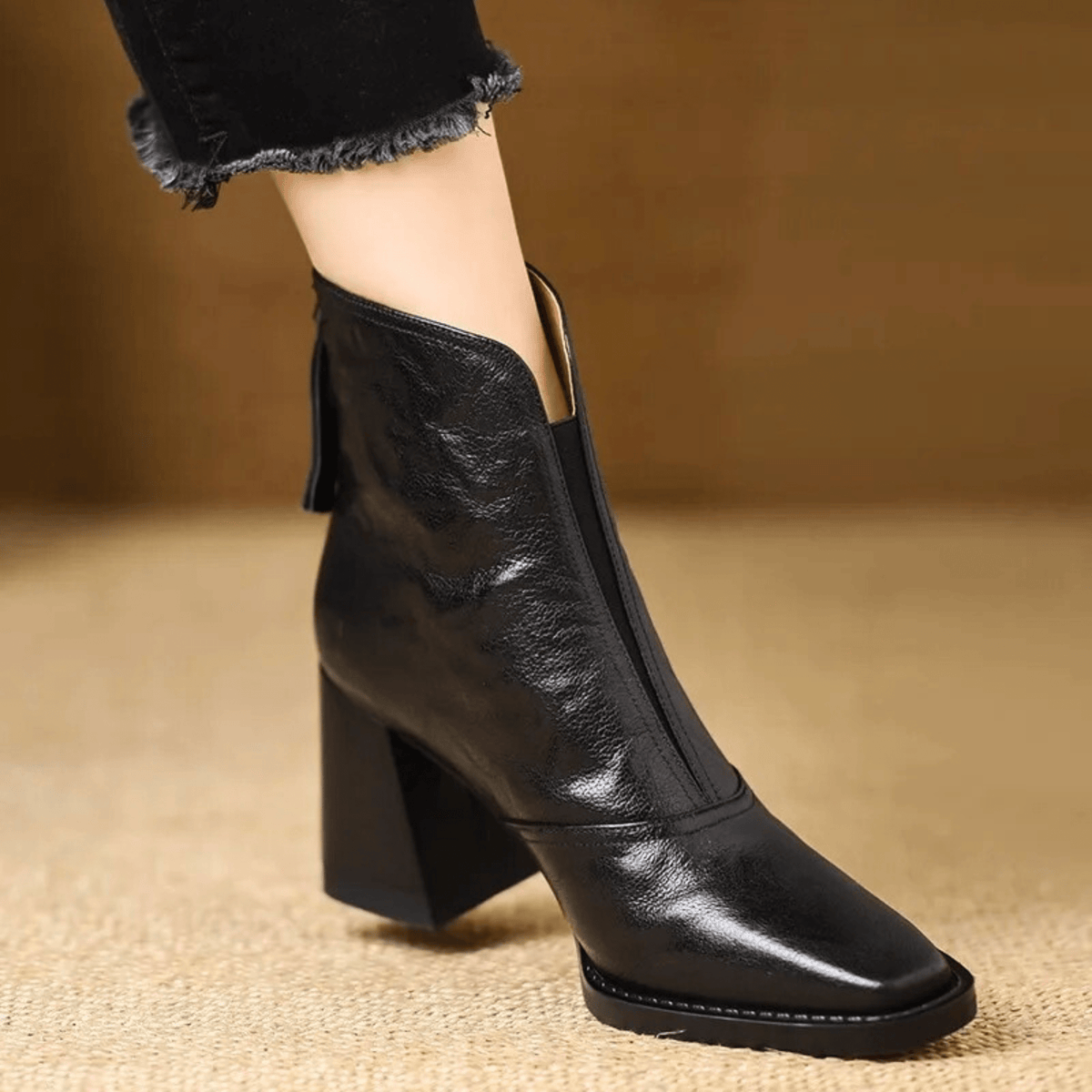 Norine | Bottines en Cuir à Talon Moyen