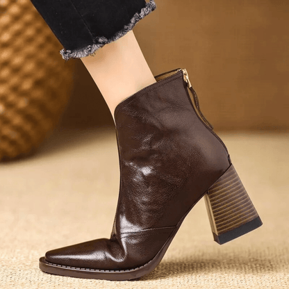 Norine | Bottines en Cuir à Talon Moyen