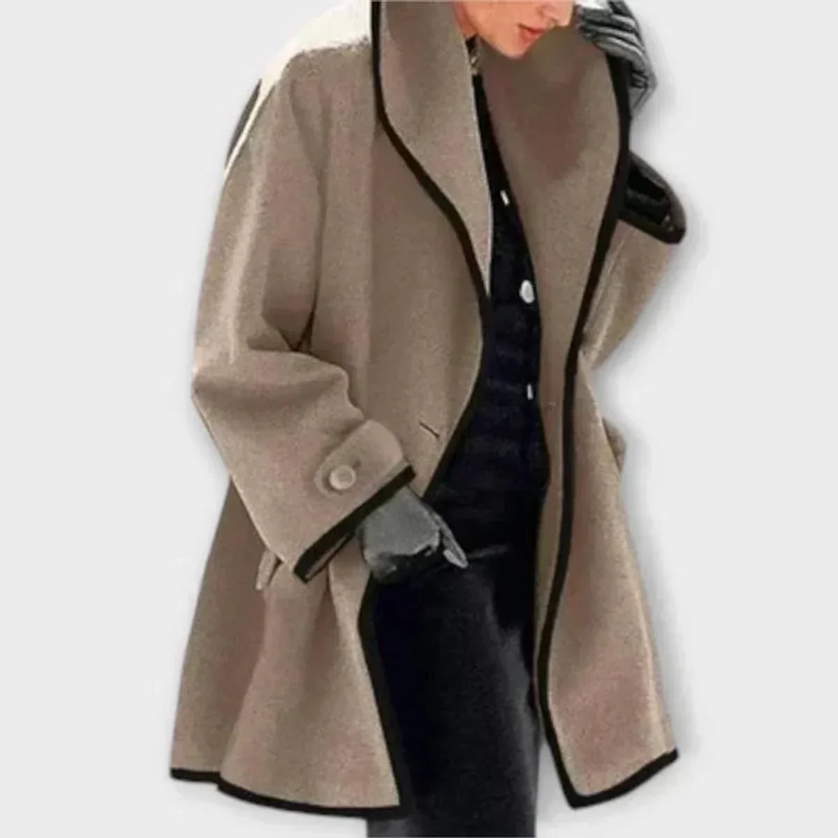 Frédérique | Manteau Oversize à Liseré Contrasté
