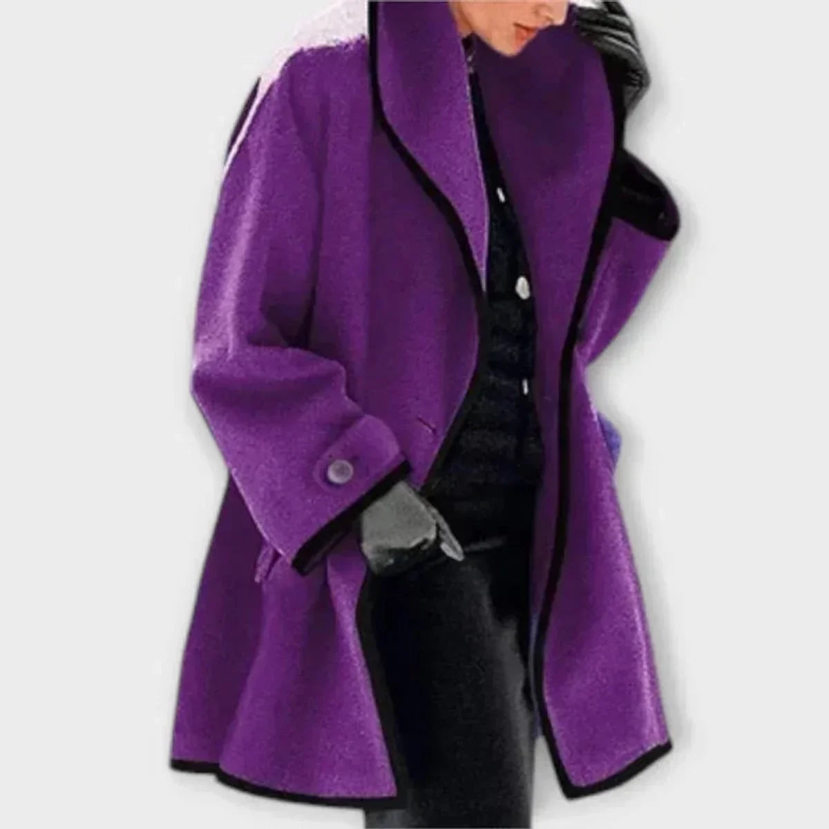 Frédérique | Manteau Oversize à Liseré Contrasté