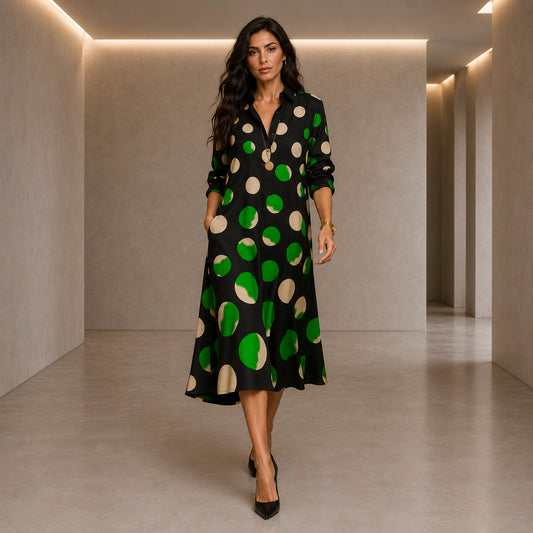 Robe Faustine – Élégance Intemporelle à l'Imprimé Exclusif